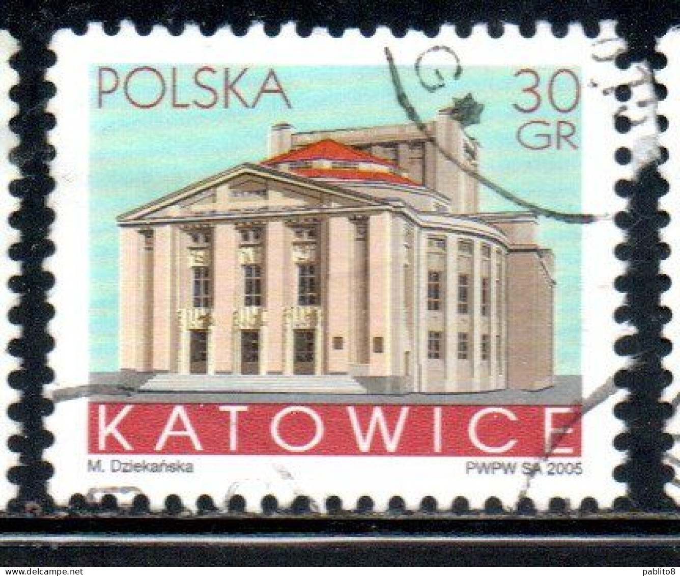 POLONIA POLAND POLSKA 2005 BUILDINGS KATOWICE 30g USED USATO OBLITERE' - Gebraucht