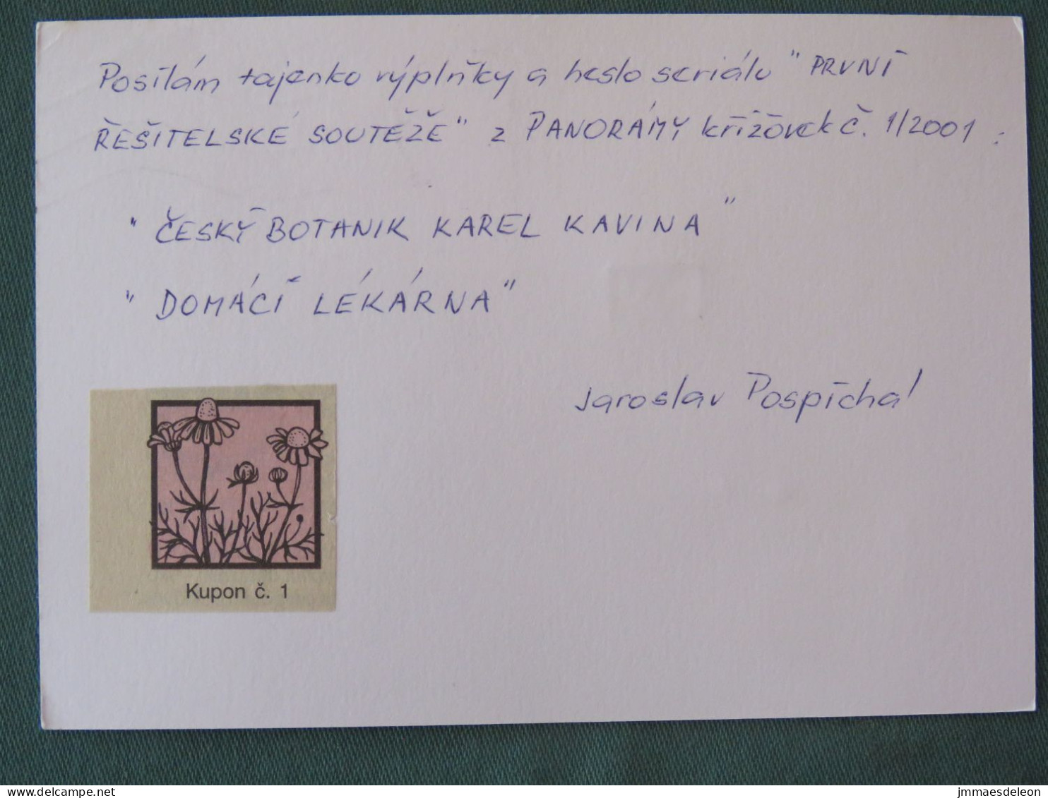 Czech Republic 2001 Stationery Postcard 5 Kcs Prague Sent Locally + Church - Briefe U. Dokumente