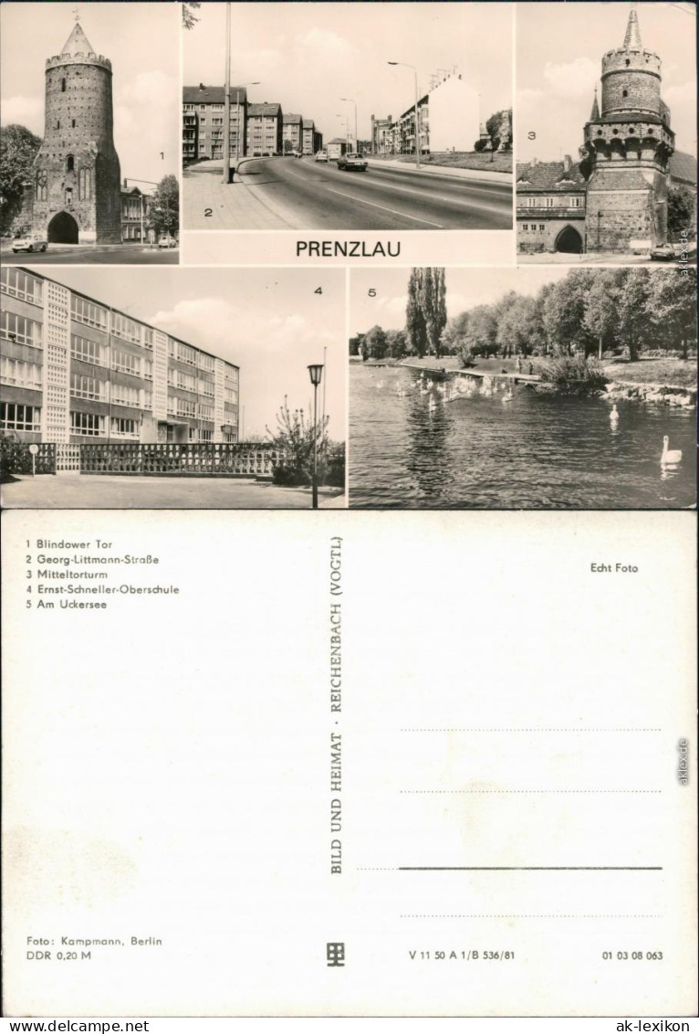 Prenzlau Littmann-Straße, Mitteltorturm, Ernst-Schneller-Oberschule  1981 - Prenzlau