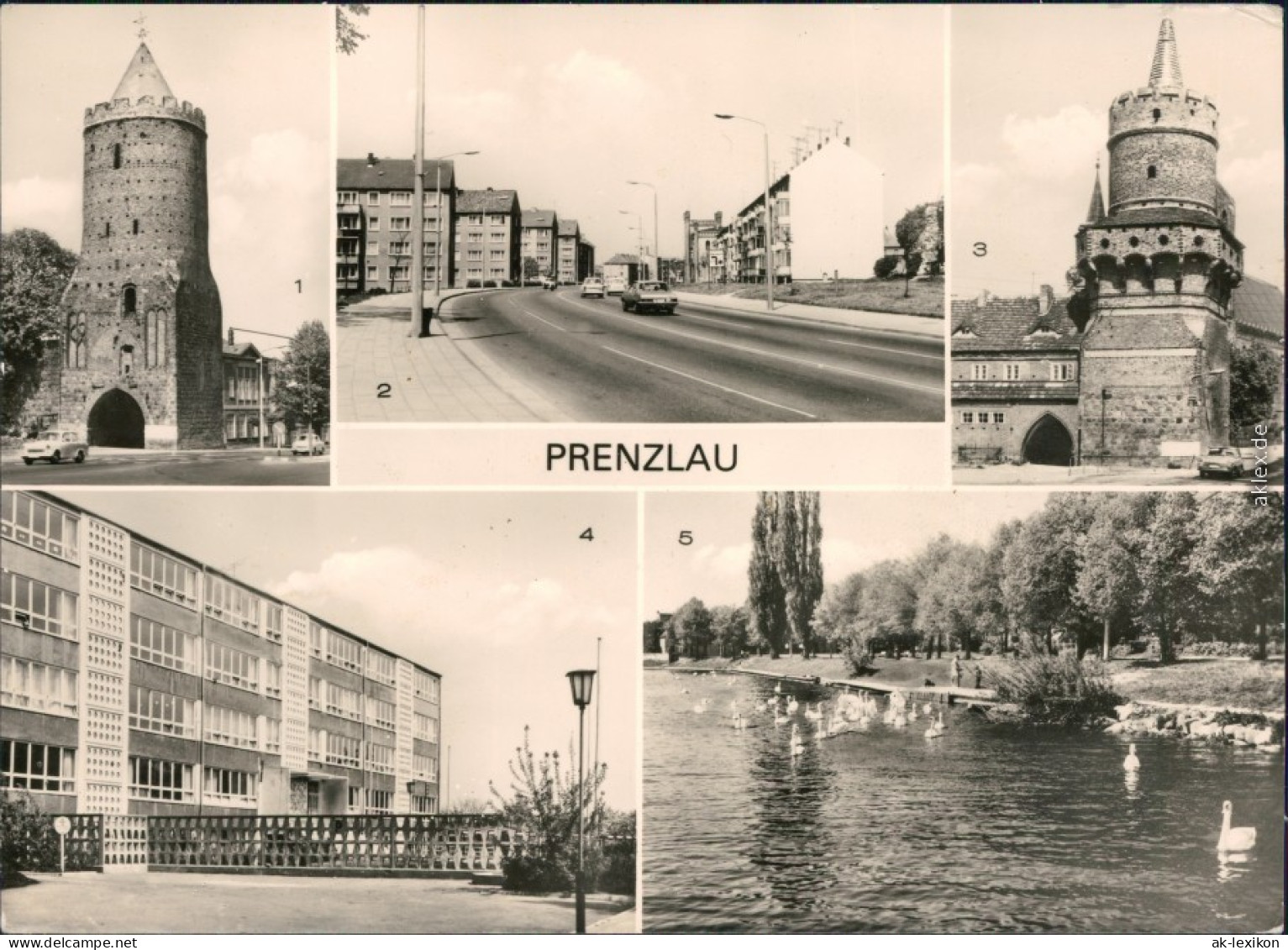 Prenzlau Littmann-Straße, Mitteltorturm, Ernst-Schneller-Oberschule  1981 - Prenzlau