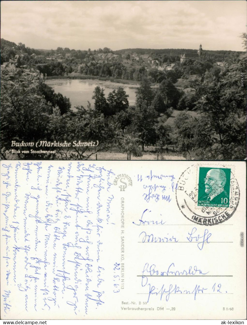 Ansichtskarte Buckow (Märkische Schweiz) Blick Vom Storchennest 1960  - Buckow