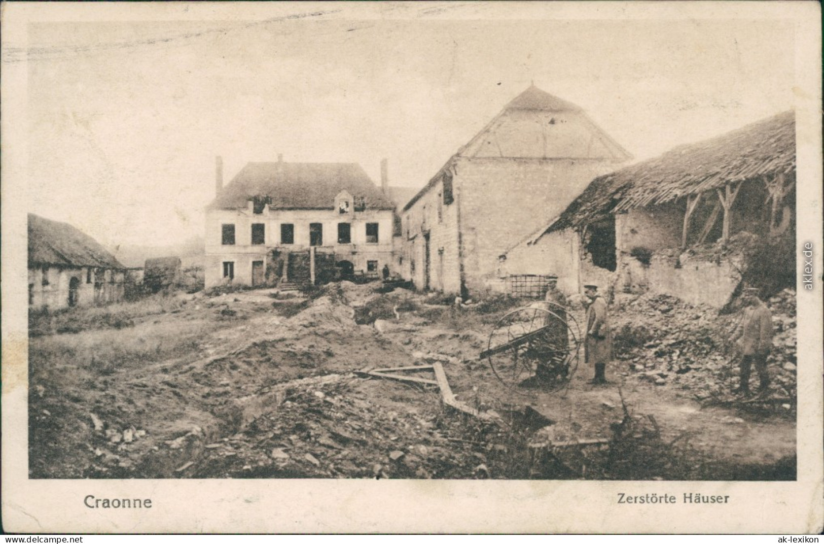 CPA Craonne Zerstörte Häuser - Soldaten 1916  - Craonne