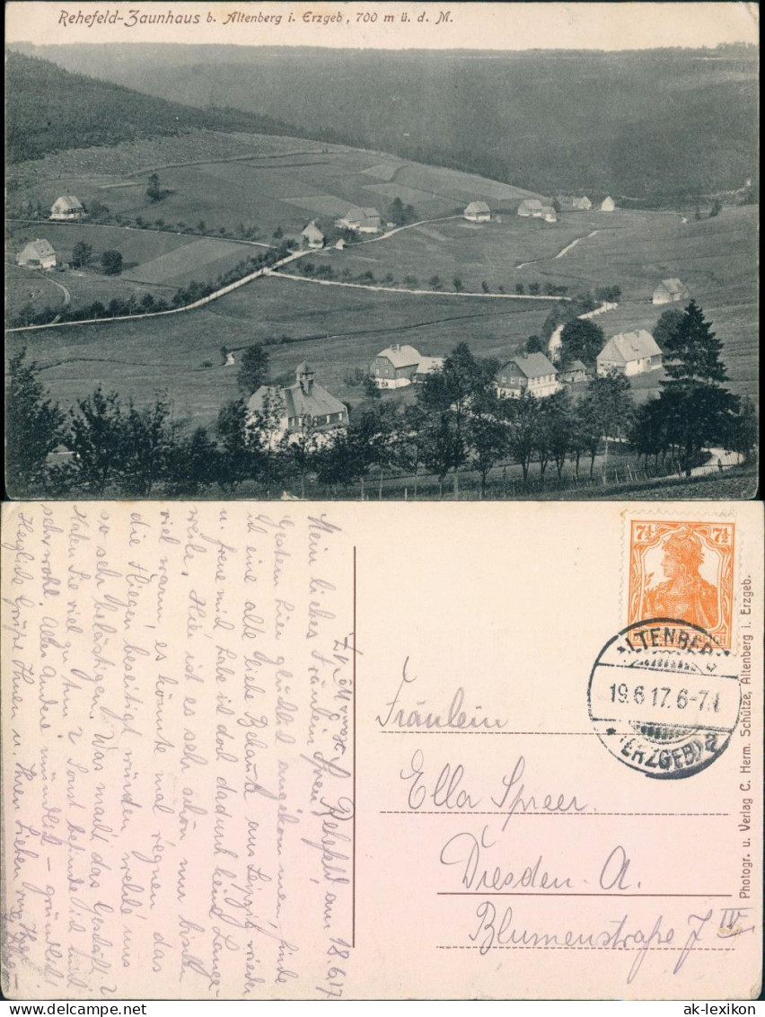 Ansichtskarte Rehefeld-Altenberg (Erzgebirge) Panorama-Ansichten 1917 - Rehefeld