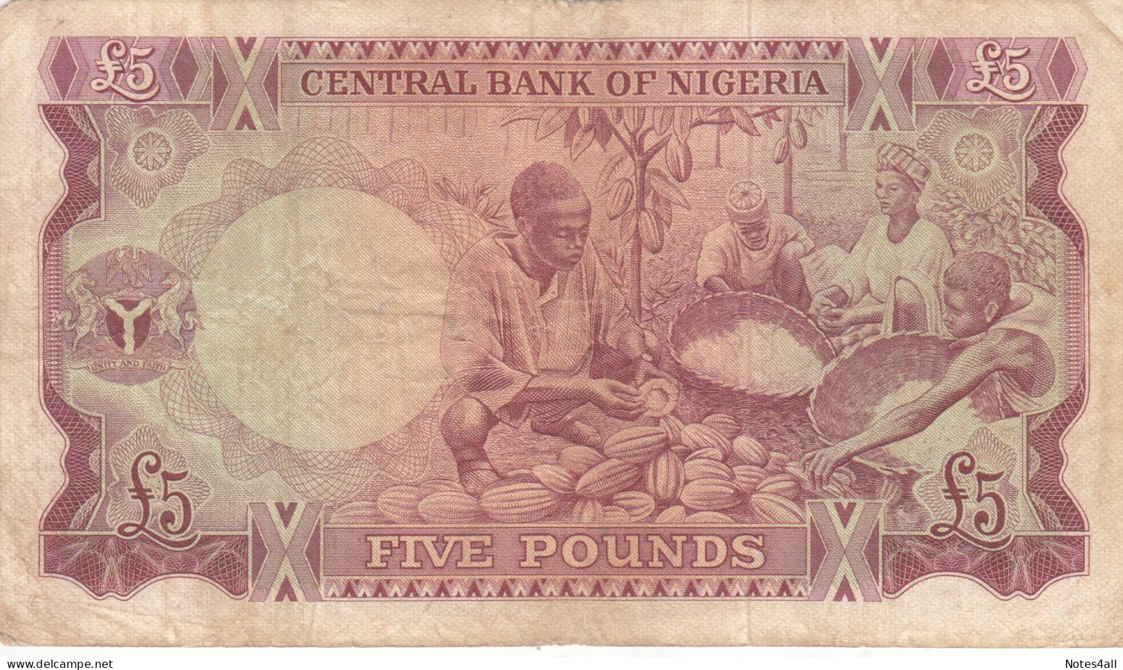 NIGERIA 5 POUNDS 1968 P-13a VF SERIES 18 - Nigeria