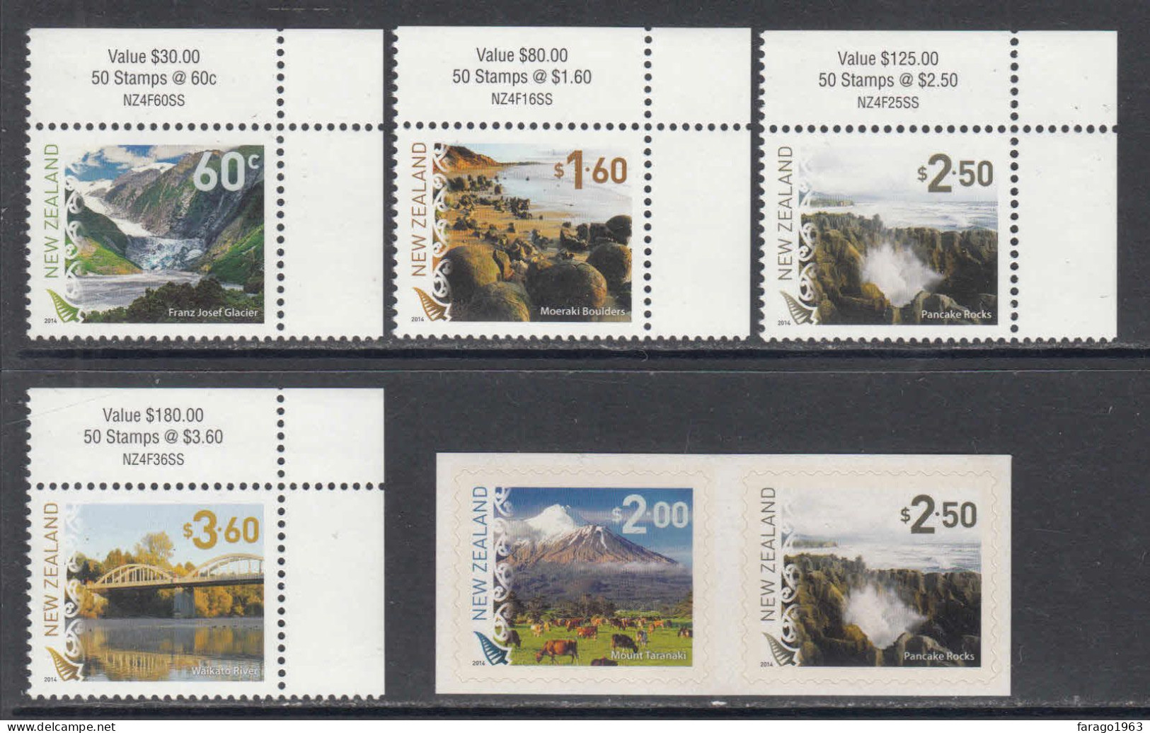 2014 New Zealand Definitives Complete Set Of 6 MNH @ BELOW FACE VALUE - Unused Stamps