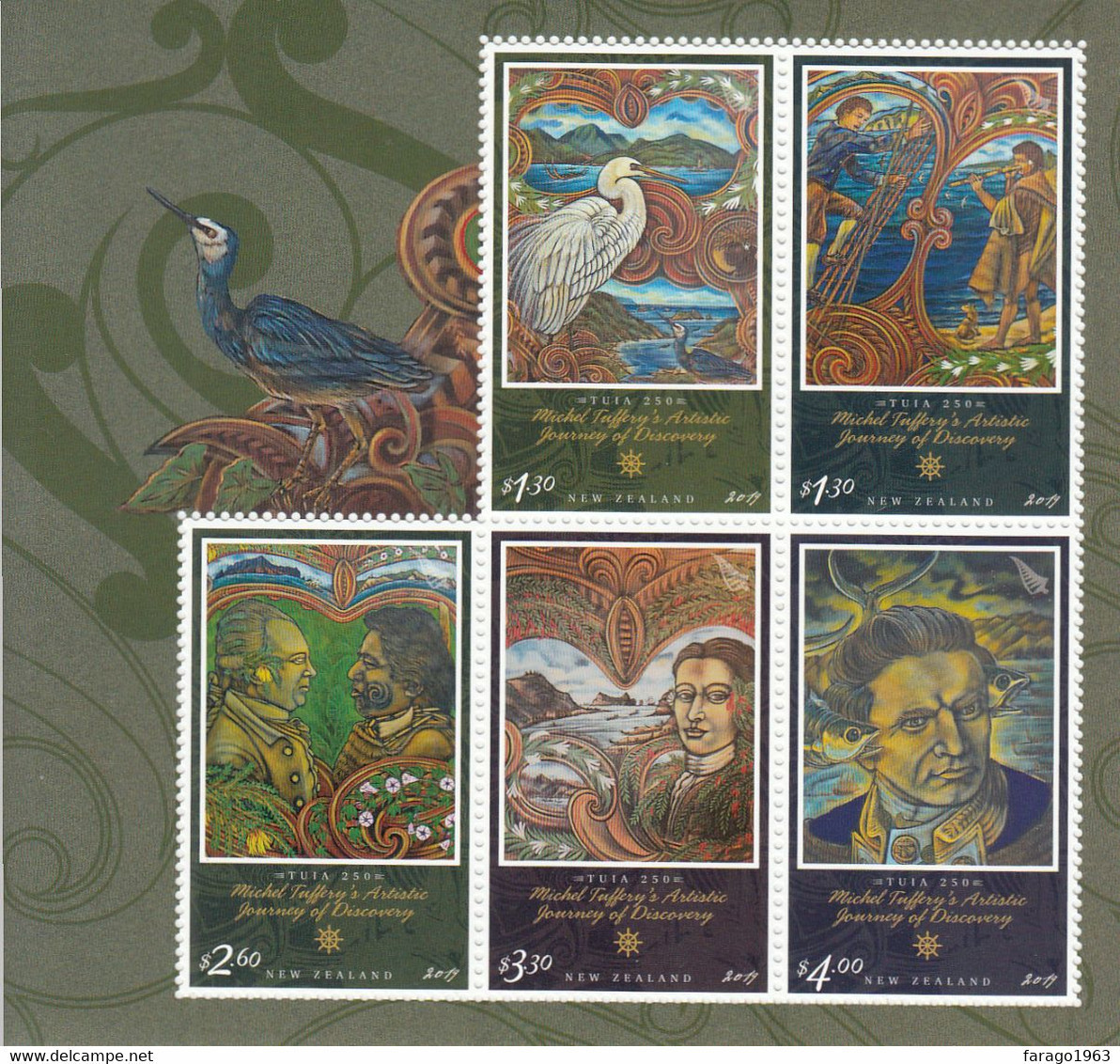 2019 New Zealand Artistic Journey Of Discovery Captain Cook Birds Souvenir Sheet MNH @ BELOW FACE VALUE - Unused Stamps