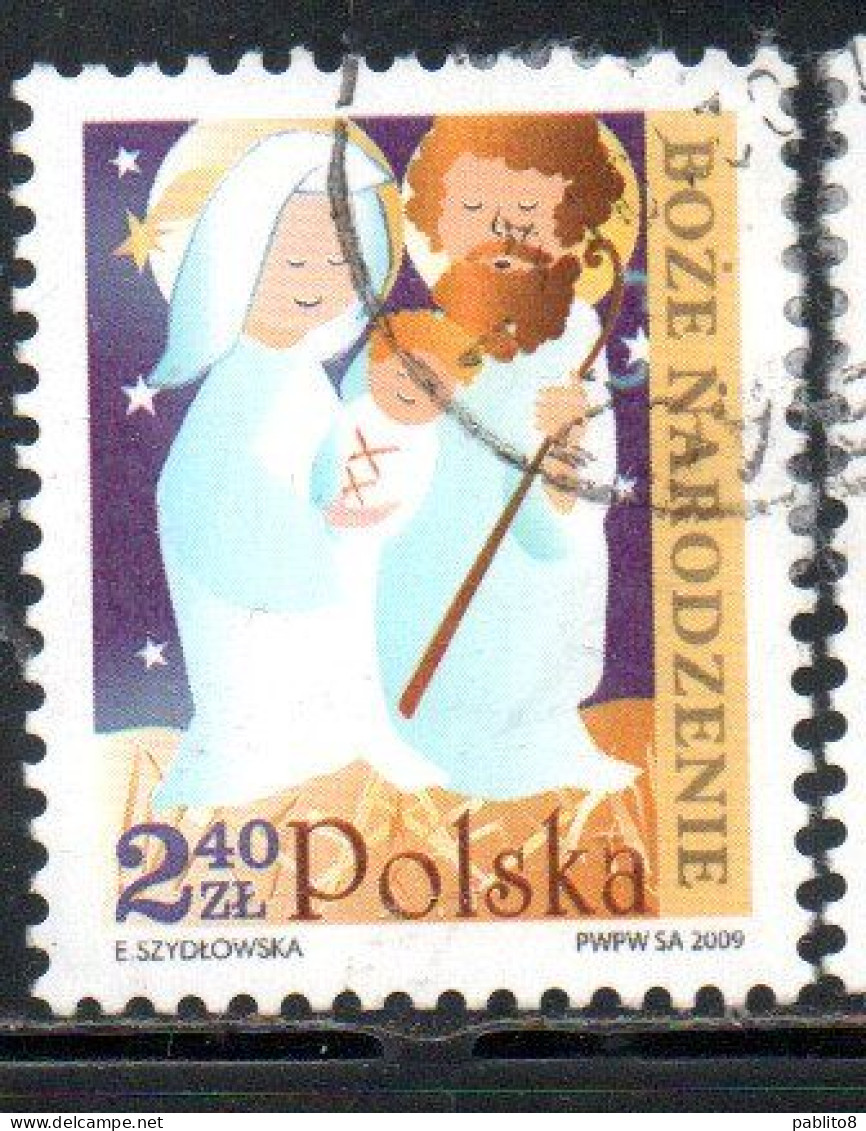 POLONIA POLAND POLSKA 2009 CHRISTMAS  2.40z USED USATO OBLITERE' - Used Stamps