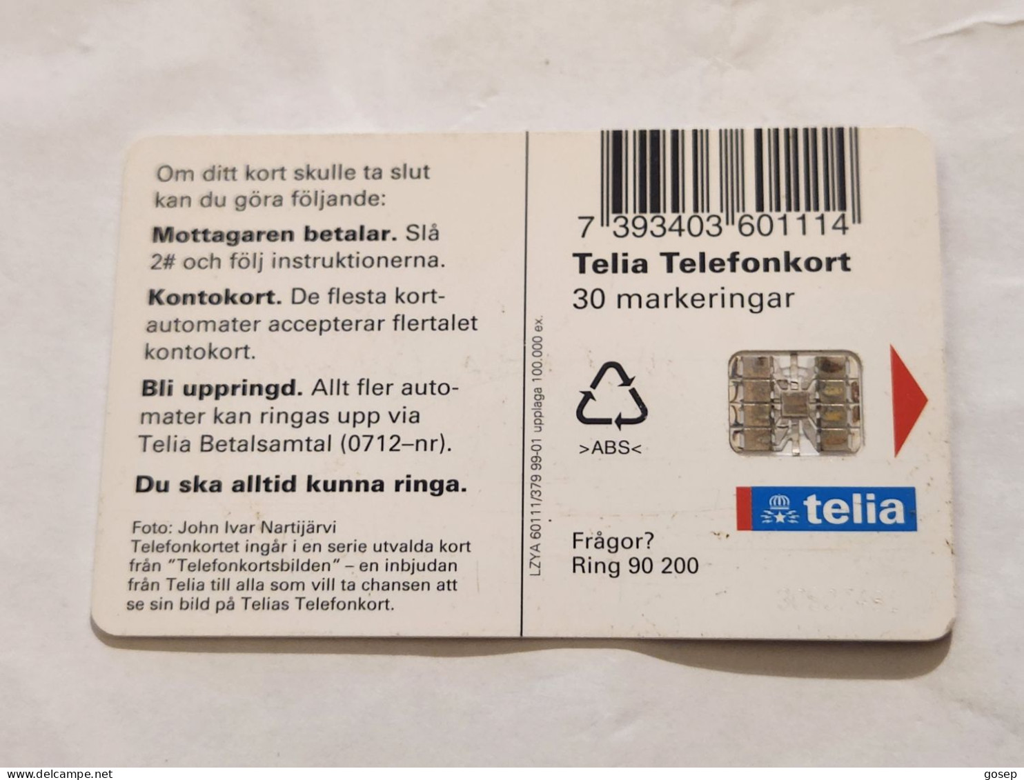 SWEDEN-(SE-TEL-030-0379)-Ice Crystals 2-Is-(8)(30 Telefonkort)(tirage-100.000)(30507481)-used Card+1card Prepiad Free - Sweden