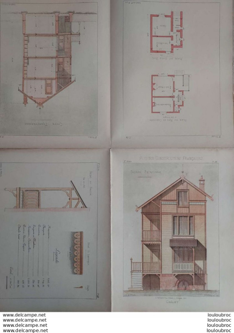 PETITES CONSTRUCTIONS FRANCAISES PL. 85 A 88   EDIT. THEZARD CHALET - Architektur