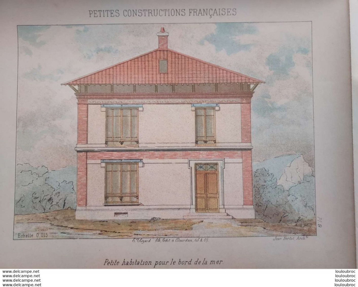 PETITES CONSTRUCTIONS FRANCAISES PL. 9 A 12 EDIT. THEZARD  PETITE HABITATION POUR LE BORD DE LA MER - Arquitectura