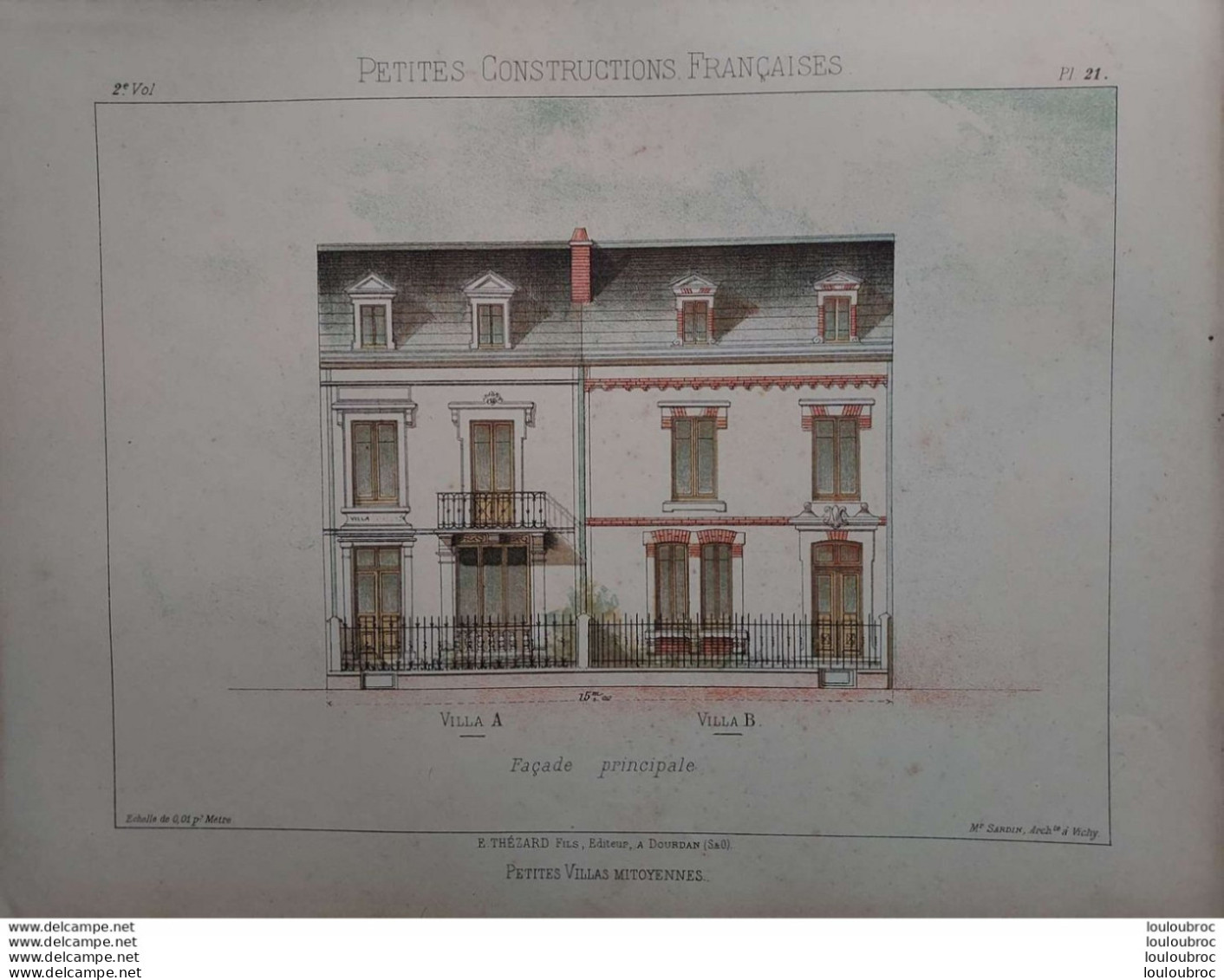 PETITES CONSTRUCTIONS FRANCAISES PL. 21 A 24  EDIT. THEZARD PETITES VILLAS MITOYENNES - Arquitectura