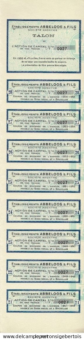 -Titre De 1927 - Etablissements Abbeloos & Fils  à Gand - Titre Déco - - Textile