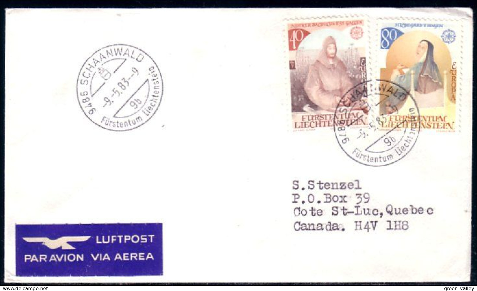 Liechtenstein 1983 Europa FDC Cover To Canada ( A91 793) - Lettres & Documents