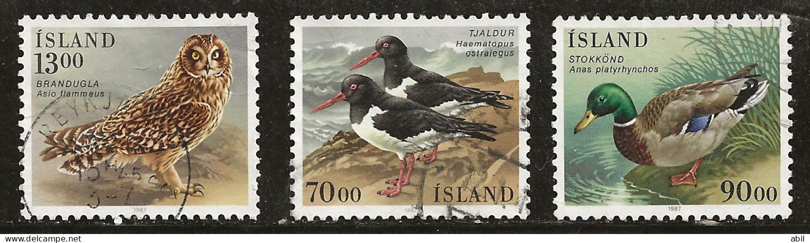 Islande 1987 N° Y&T : 621,622 Et 624 Obl. - Oblitérés