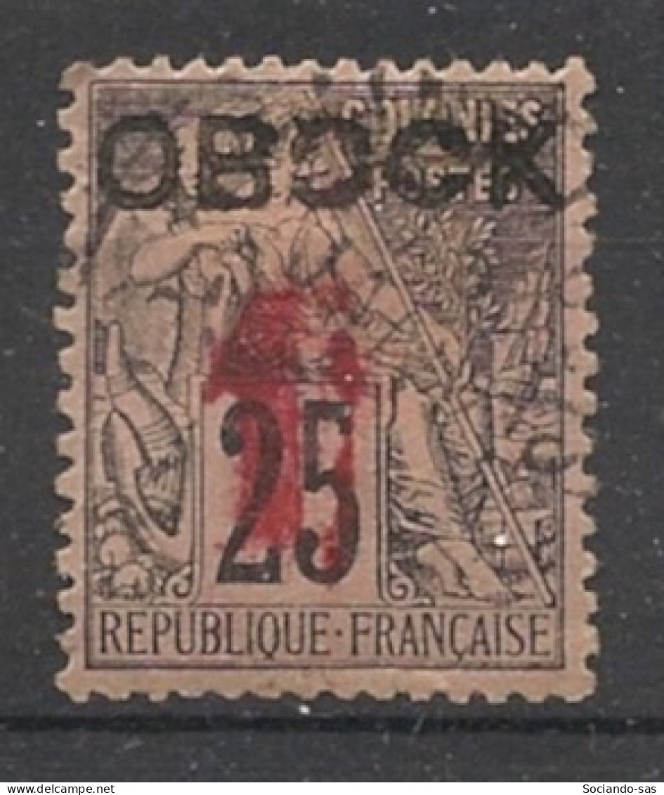 OBOCK - 1892 - N°YT. 21b - Type Alphée Dubois 1 Sur 25c - VARIETE Double Surcharge Du 1 - Oblitéré / Used - Usados