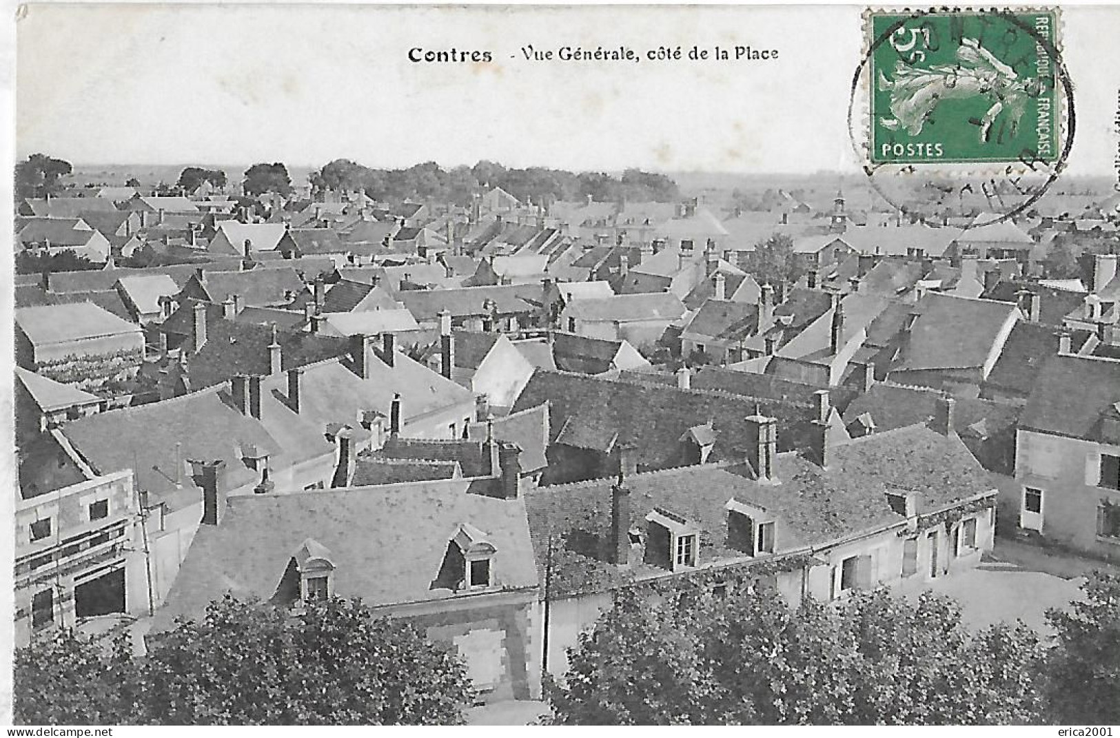 Contres. Vue Générale , Coté De La Place. - Contres