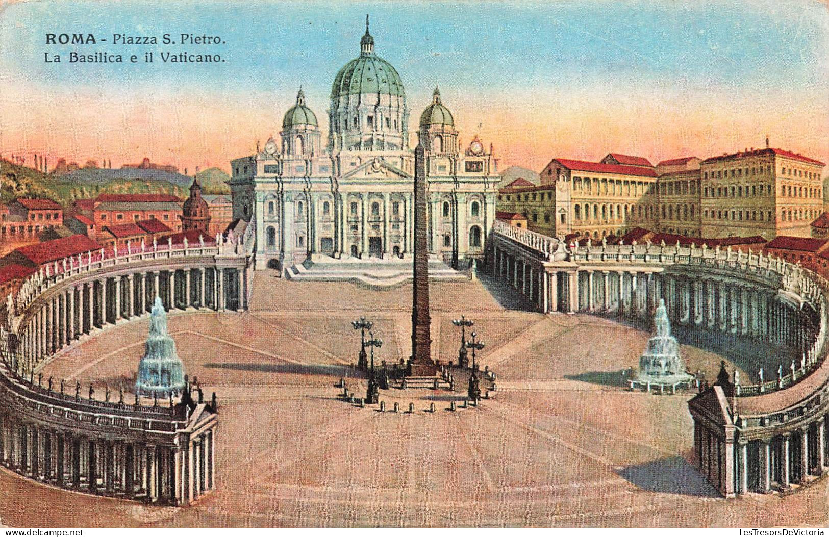 ITALIE - Roma - Plazza S Pietro -  Vue Sur La Basilique E II Vaticano - Carte Postale Ancienne - Churches