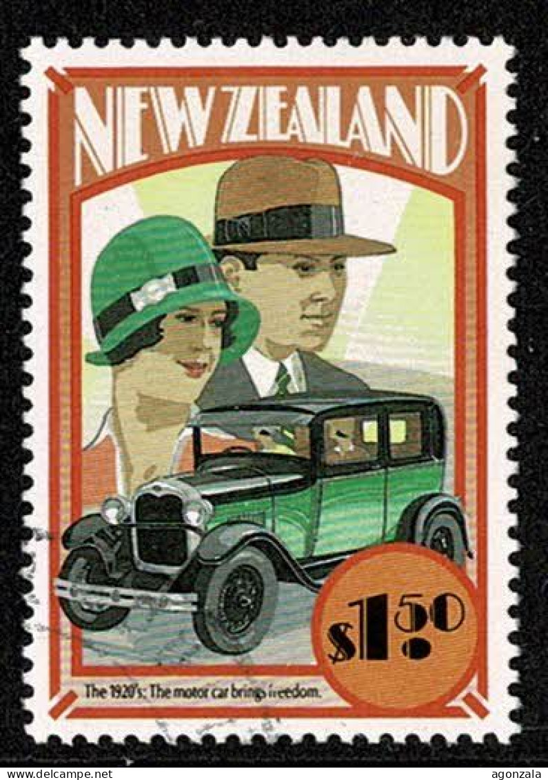 NEW ZEALAND TIMBRE UTILISÉ1920 THE MOTOR CAR BRINGS FREEDOM. - Other (Earth)