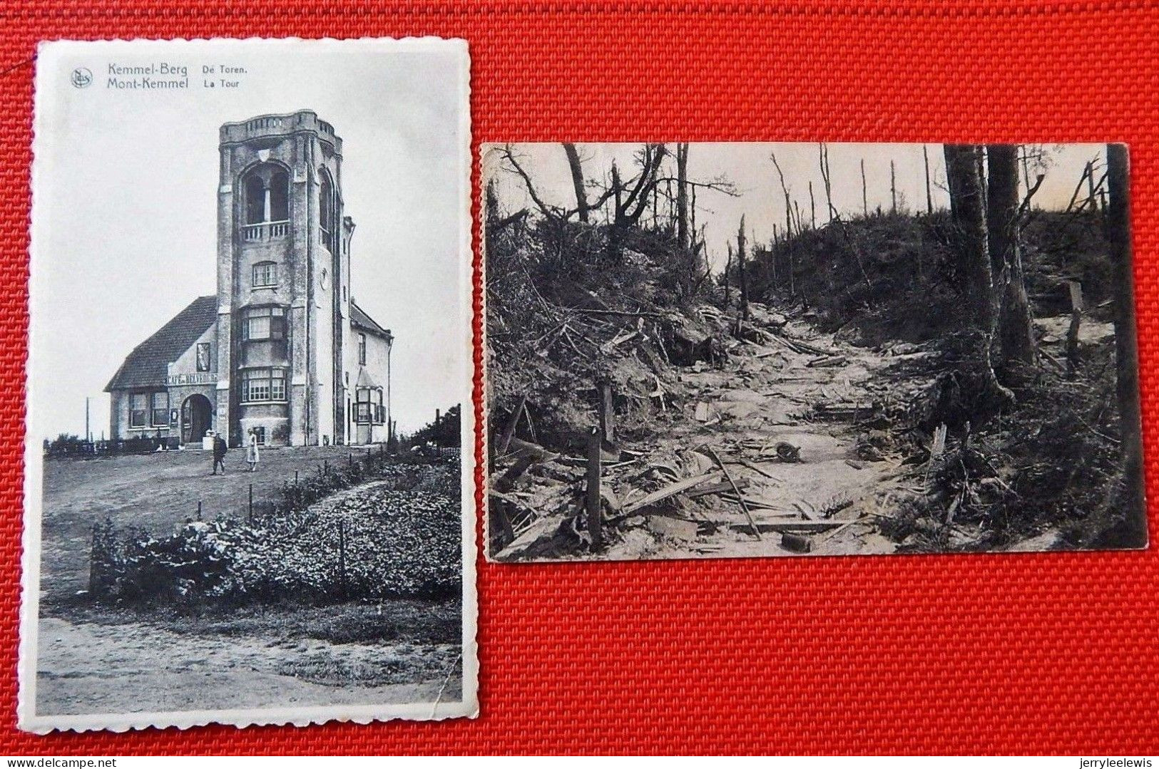 KEMMELBERG -  MONT-KEMMEL -  2 POSTKAARTEN :  De Toren  En Ruïnes Van Kemmelberg , Holle Weg - Heuvelland