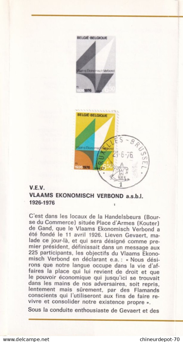 Régie Des Postes Belges émission D'un  Timbre -poste Spécial N°5  1976 édité  En Français - Briefe U. Dokumente