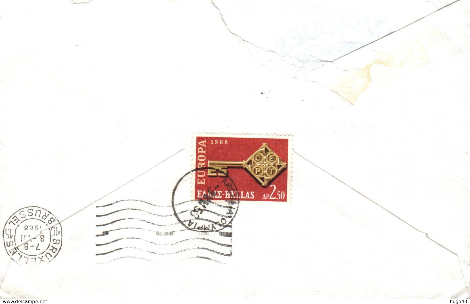 ENVELOPPE AVEC CACHET JEUX OLYMPIQUES D' HIVER A GRENOBLE - ACADEMIE OLYMPIQUE INTERNATIONALE AVEC LETTRE  ET TIMBRES - Winter 1968: Grenoble