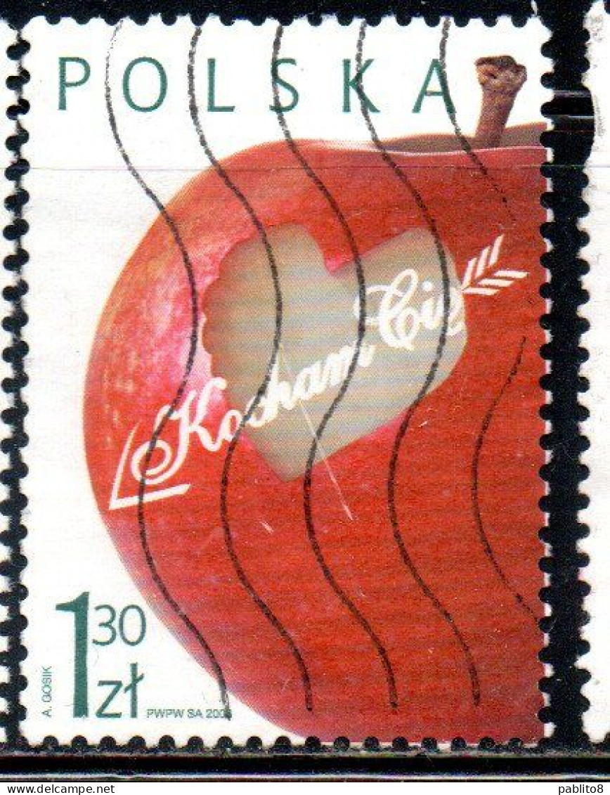 POLONIA POLAND POLSKA 2006 LOVE 1.30z USED USATO OBLITERE' - Used Stamps