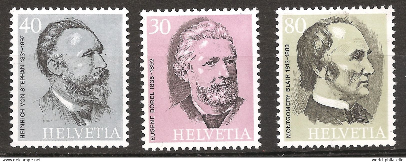 Suisse Helvetia 1974 N° 958 / 60 ** UPU, Union Postale Universelle, Eugène Borel, Heinrich Von Stephen, Montgomery Blair - Unused Stamps