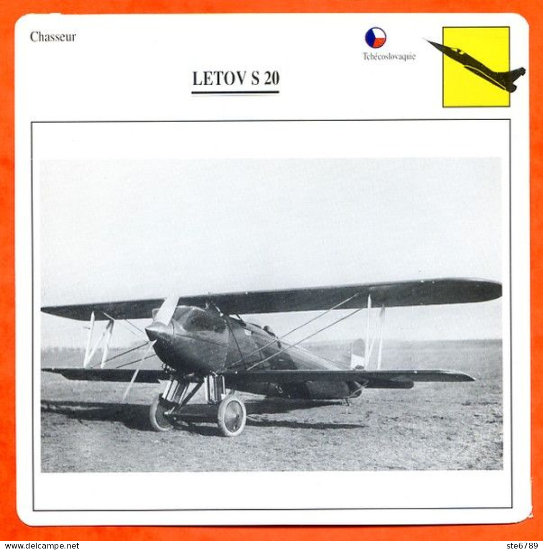 Fiche Aviation LETOV S 20  / Avion Chasseur Tchécoslovaquie Avions - Flugzeuge