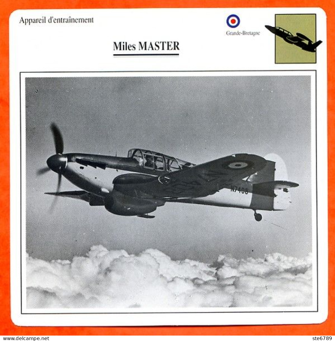 Fiche Aviation Miles MASTER  / Avion Appareil D'entrainement UK  Avions - Airplanes