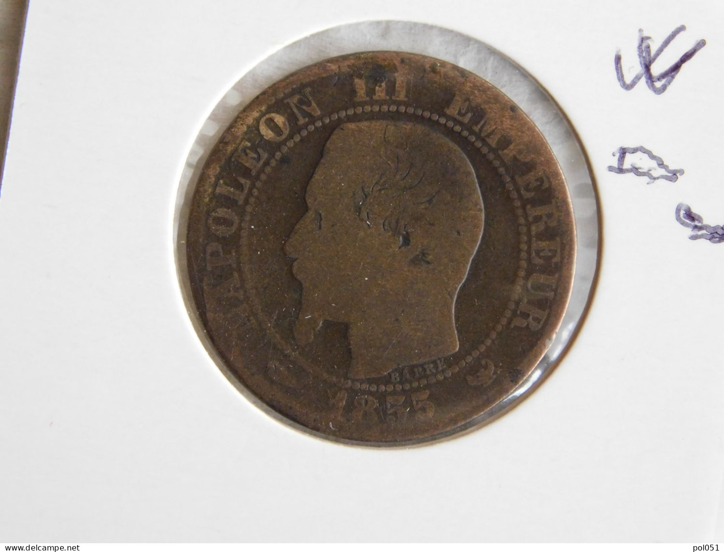 France 5 Centimes 1855 W CHIEN (108) - 5 Centimes