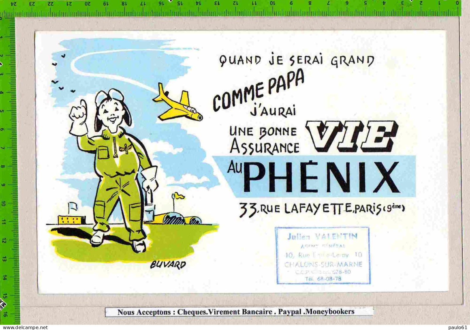 BUVARD : Assurance Vie Phenix Avion Cachet De Chalons Sur Marne - Bank En Verzekering