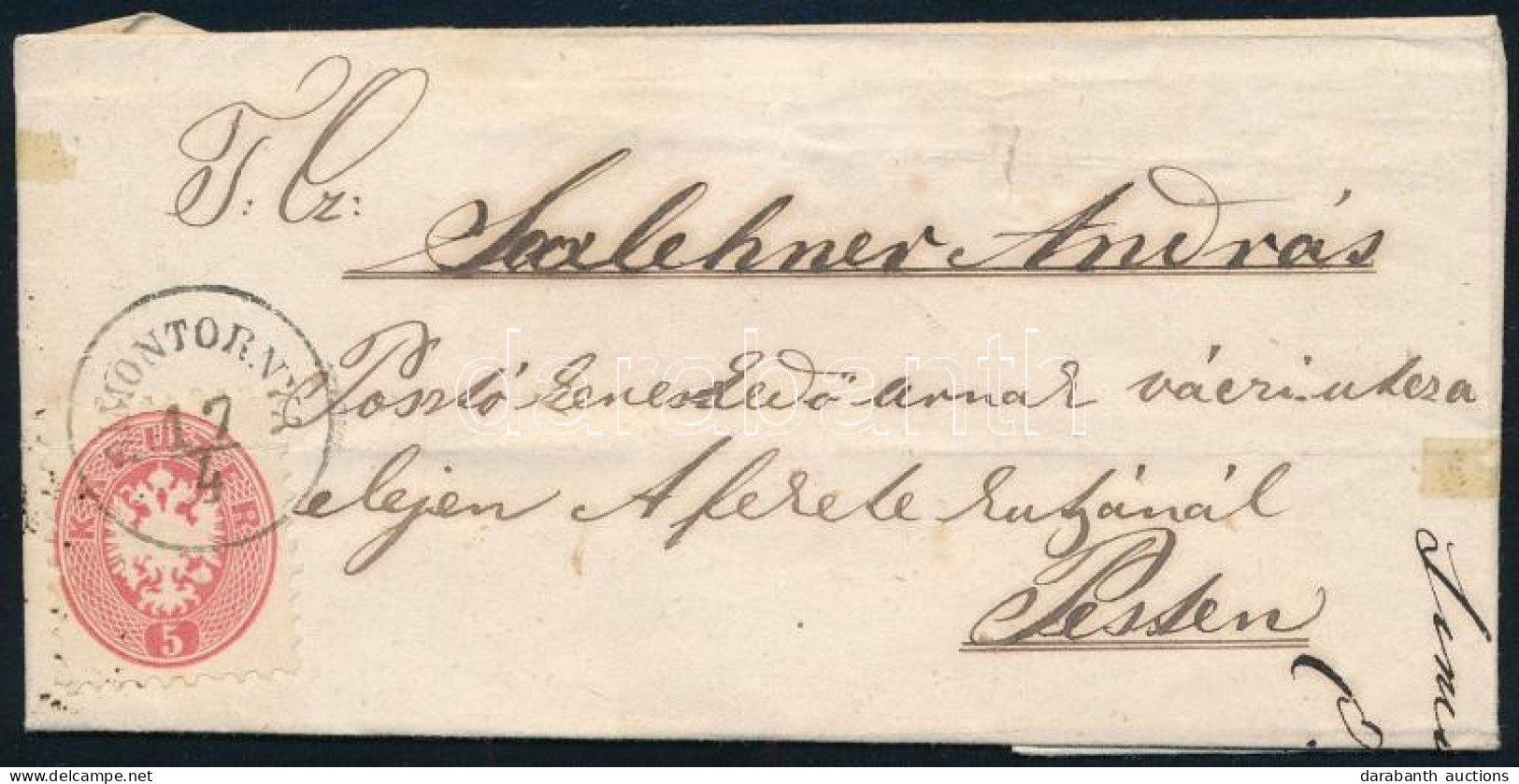 1867 5kr Levélen "SIMONTORNYA" - Pest - Other & Unclassified