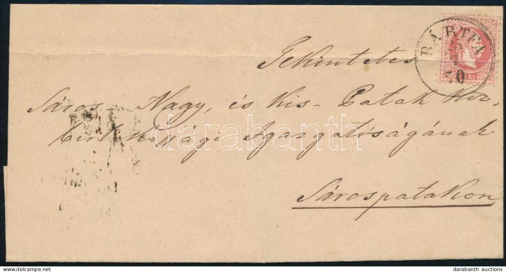 1870 5kr Levélen / On Cover "BÁRTFA" (hajtott / Folded) - Other & Unclassified