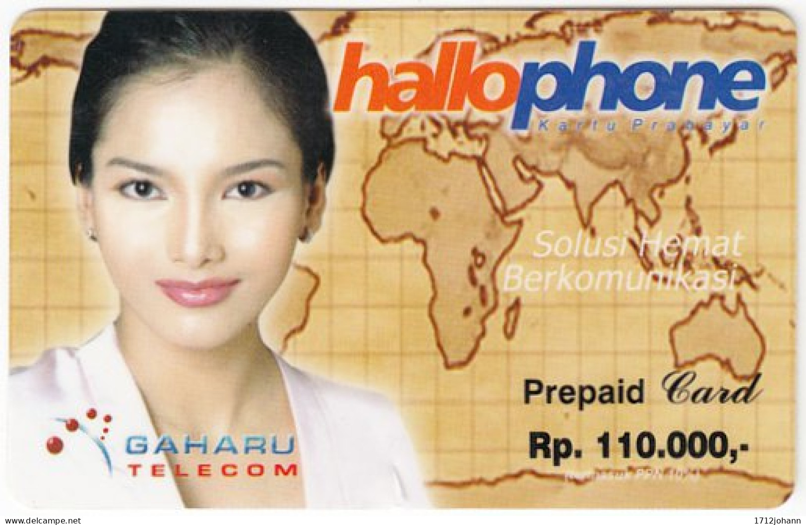 INDONESIA A-759 Prepaid - People, Woman, Map, Word - Used - Indonesië