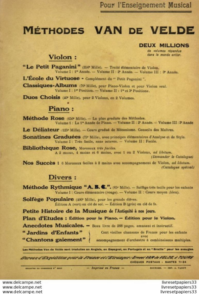 Le Petit Paganini Traité élémentaire De Violon  Par Ernest Van De Velde - Other & Unclassified