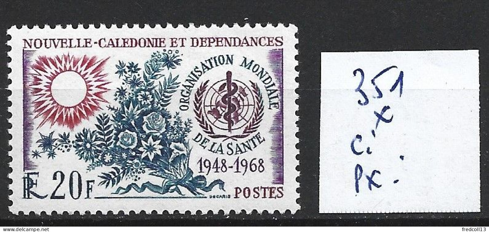 NOUVELLE-CALEDONIE 351 * Côte 5.60 € - Unused Stamps