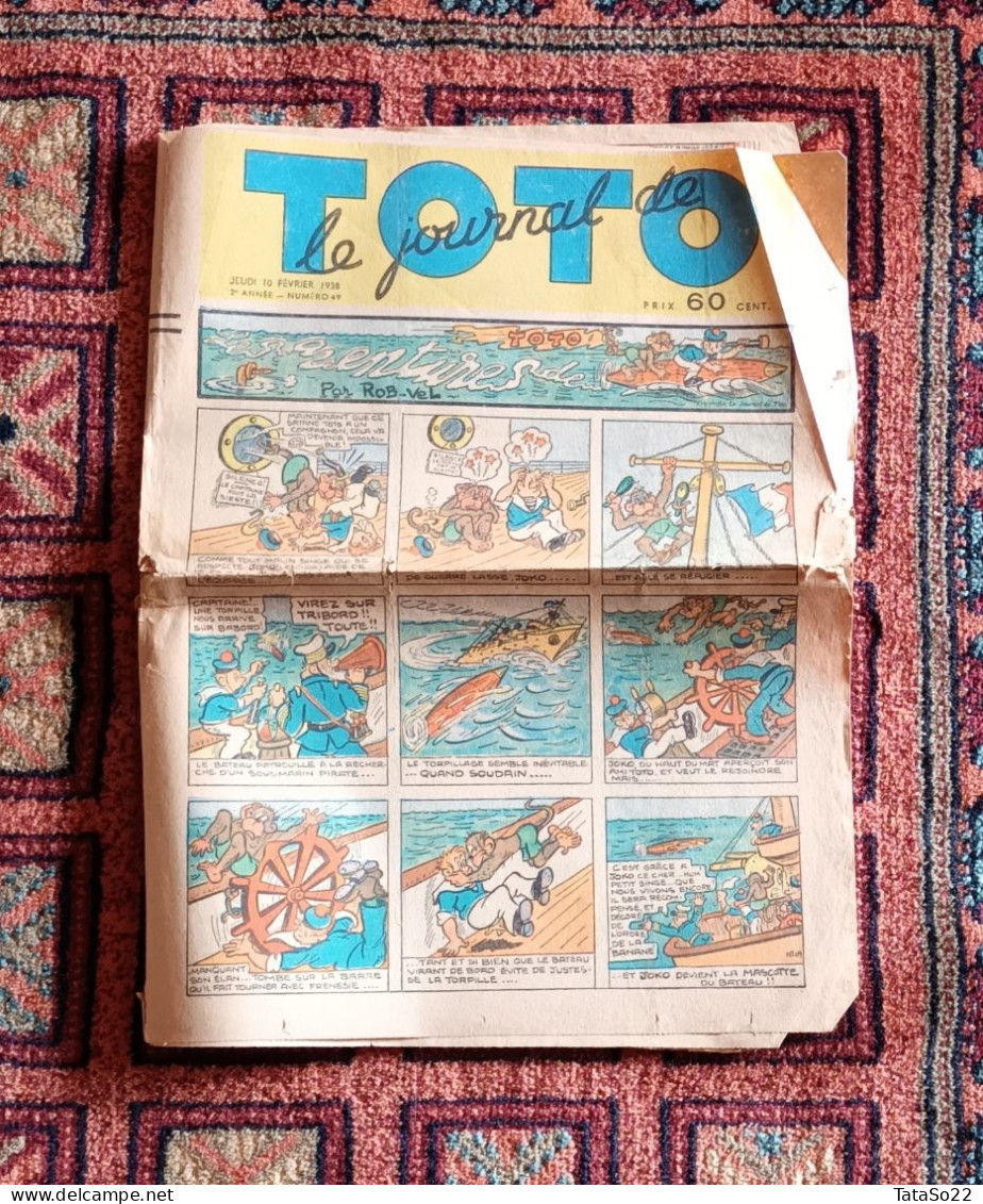 Le Journal De Toto N° 49 - Jeudi 10 Février 1938 - Les Aventures De Toto - Autres & Non Classés