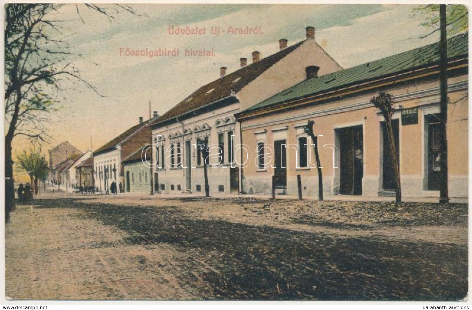 * T3 1911 Arad, Újarad, Új-Arad, Aradul Nou; Főszolgabírói Hivatal / Street View, Judge's Office (szakadás / Tear) - Ohne Zuordnung