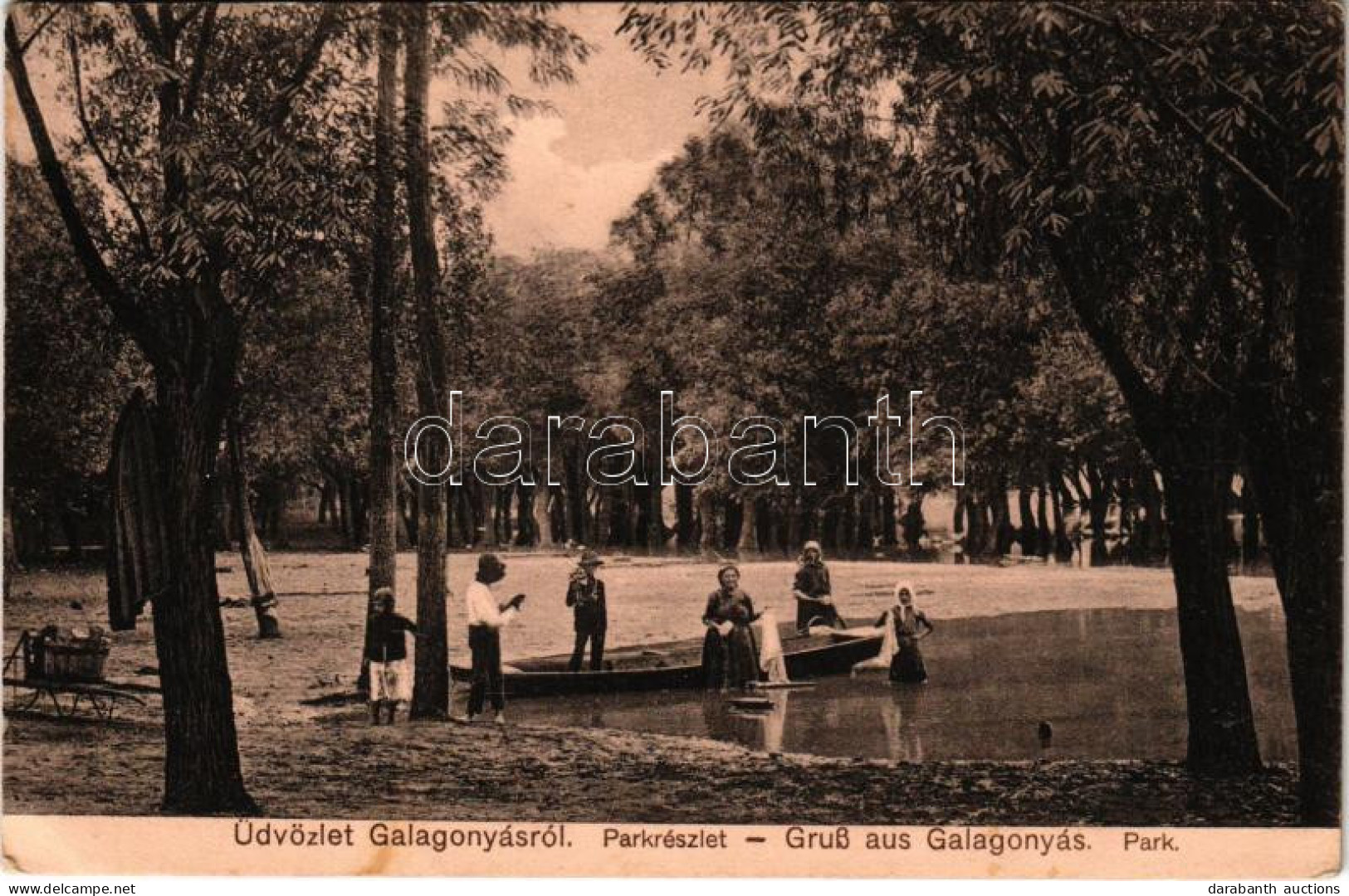 ** T2/T3 Galagonyás, Glogon, Glogonj; Park, Mosóasszonyok. Matcz Péter Kiadása / Washerwomen In The Park (EK) - Unclassified