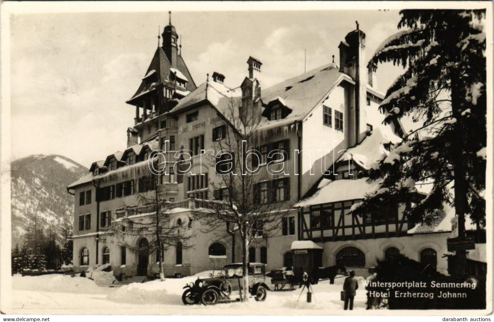 T2 1939 Semmering, Wintersportplatz, Hotel Erzherzog Johann / Hotel In Winter, Automobile - Zonder Classificatie