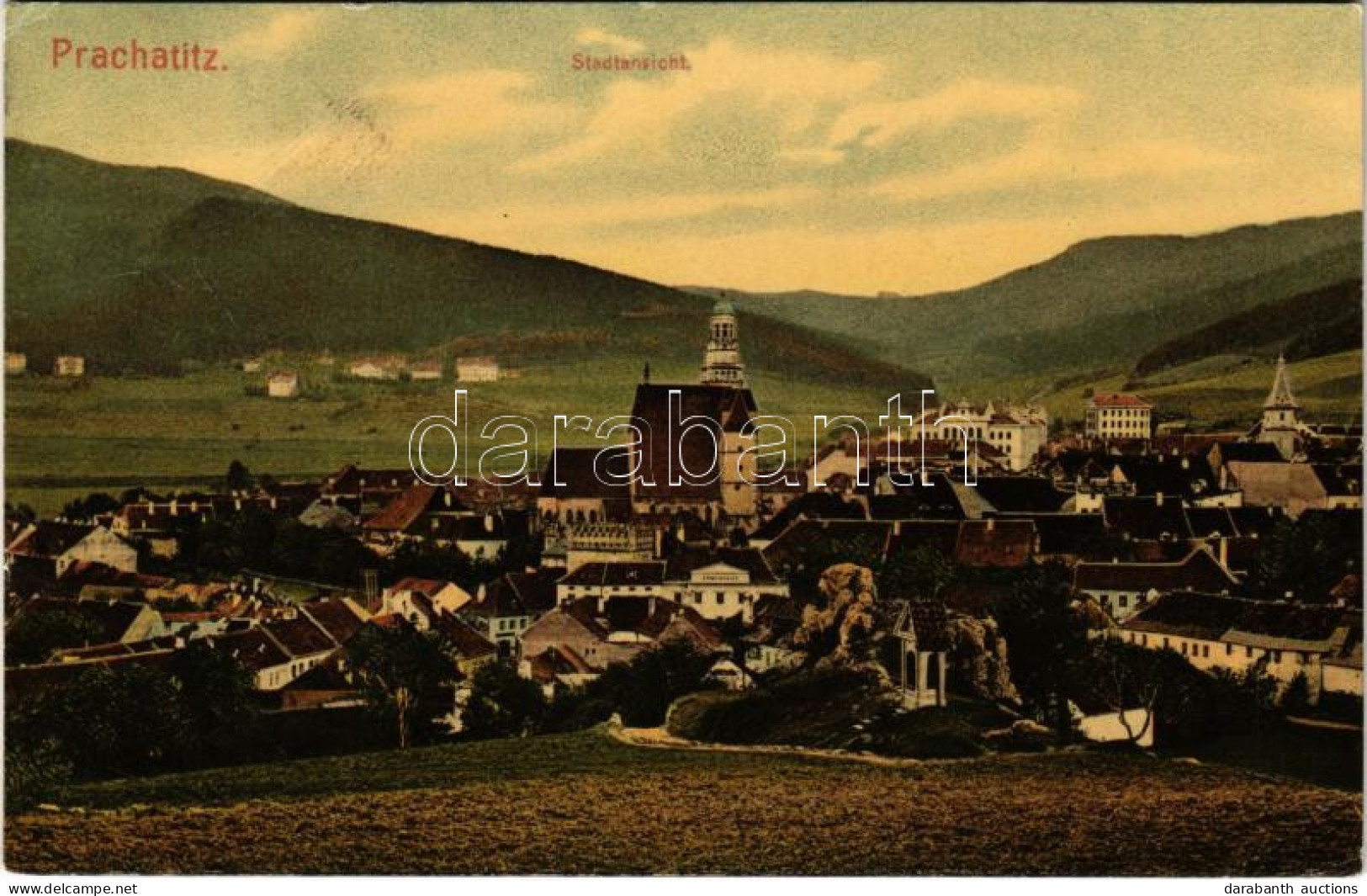 T2/T3 Prachatice, Prachatitz; Stadtansicht. Armenhaus / General View, Almshouse (poorhouse) - Non Classés