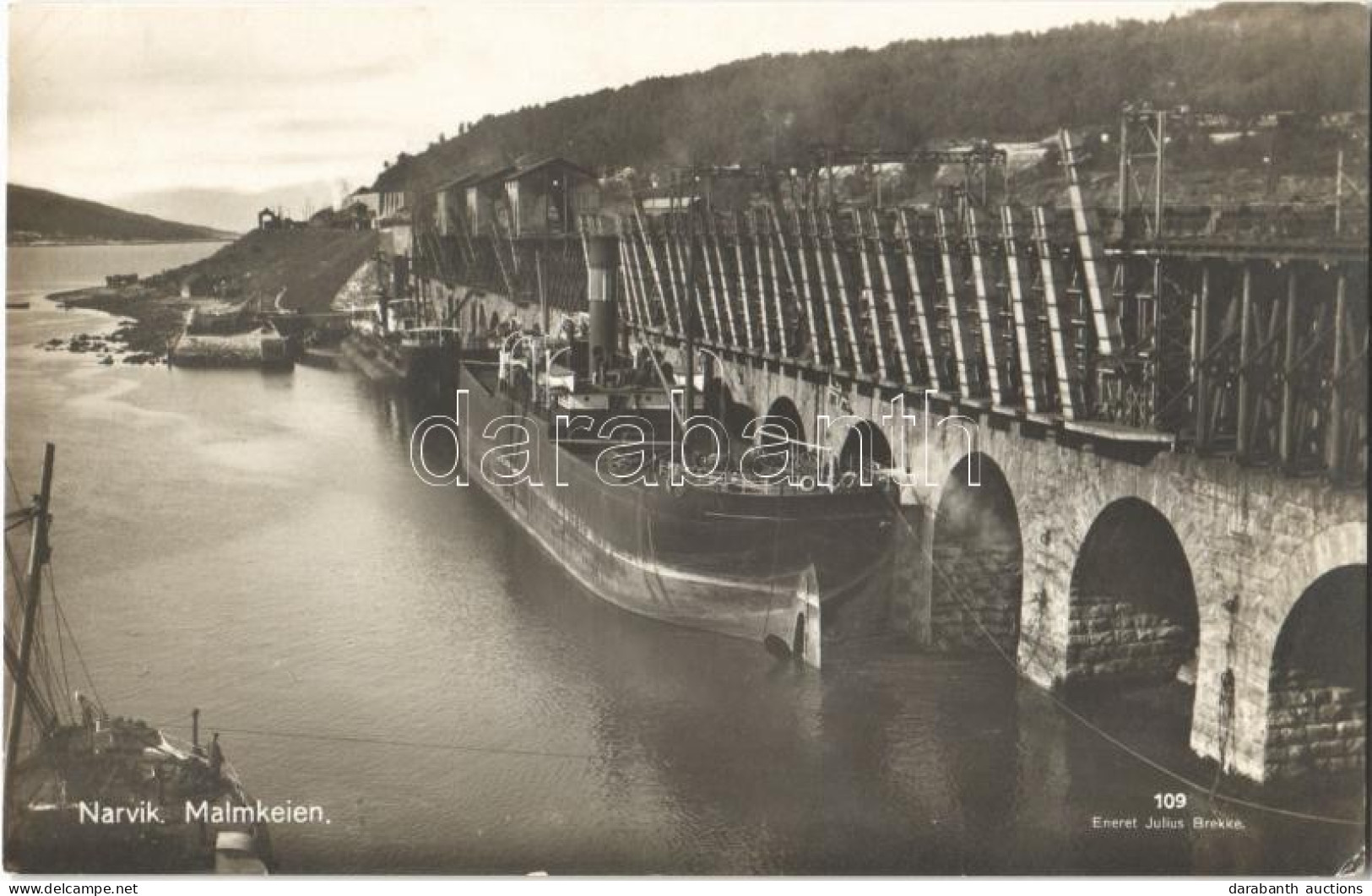 ** T2 Narvik, Malmkeien / Port With Bridge And Steamships - Unclassified