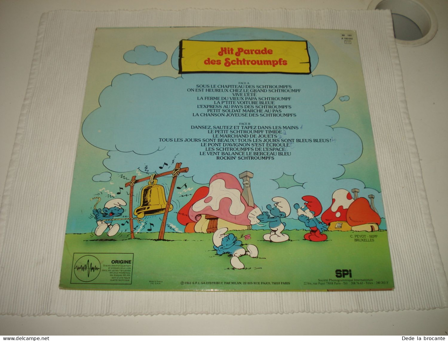 B14 / Hit Parade Des Schtroumpfs - Peyo - LP - A 150 051 - FR 1981  EX/EX - Children