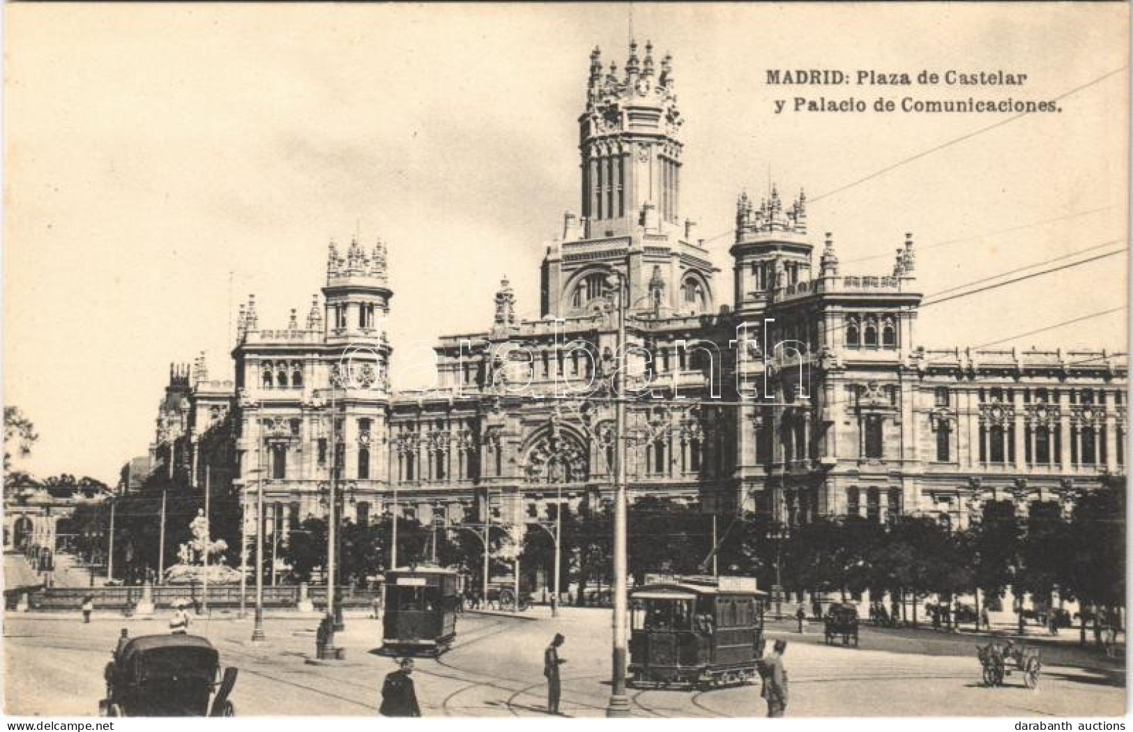 ** T2 Madrid, Plaza De Castelar Y Palacio De Comunicaciones / Square, Post Palace, Tram - Zonder Classificatie