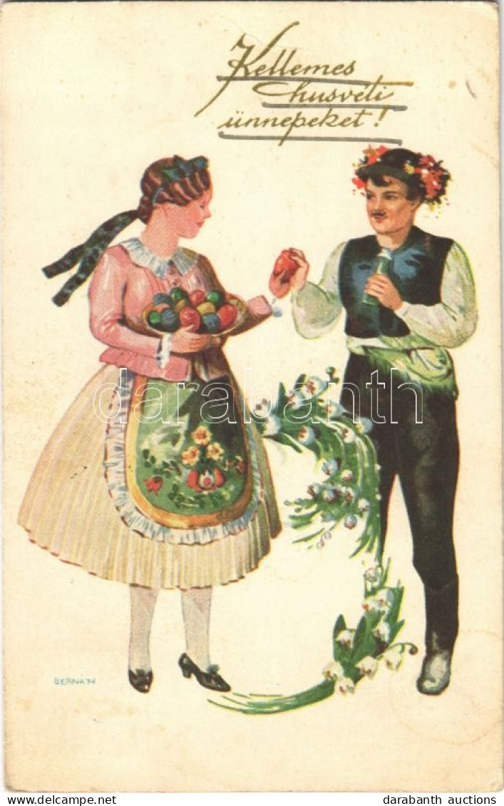 T2/T3 1940 Kellemes Húsvéti ünnepeket! Magyar Folklór Művészlap / Hungarian Folklore Art Postcard With Easter Greetings  - Zonder Classificatie