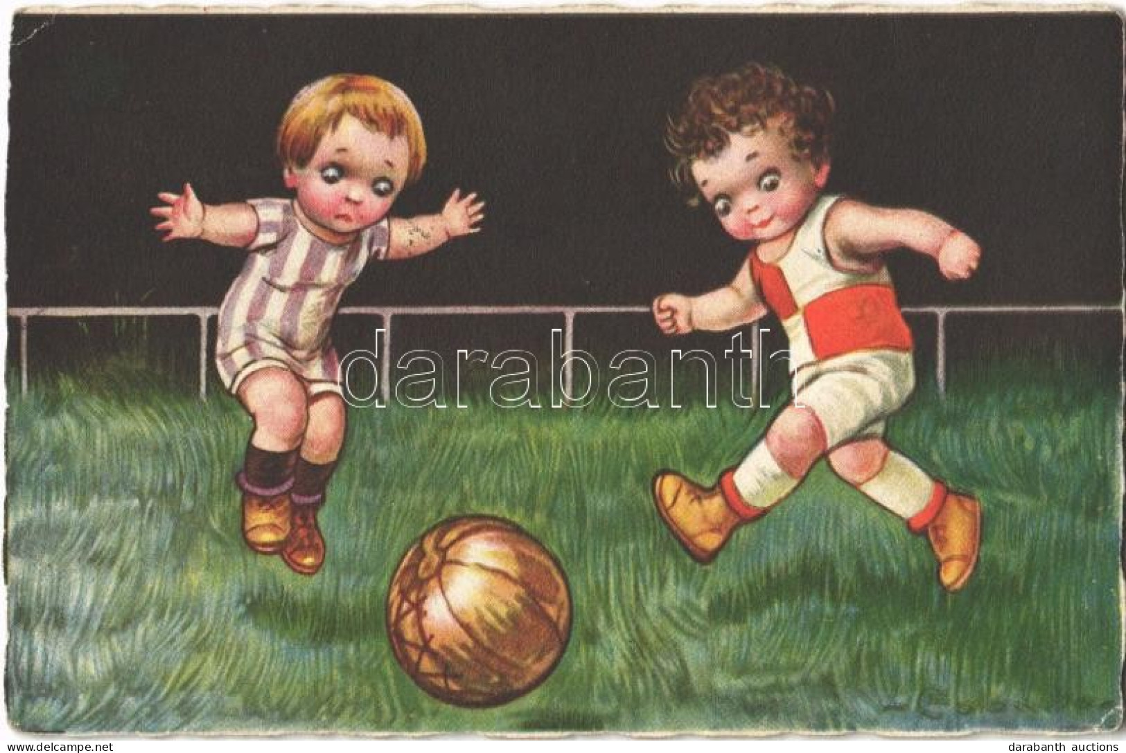 T2/T3 1925 Children Playing Football, Art Postcard (EK) - Zonder Classificatie