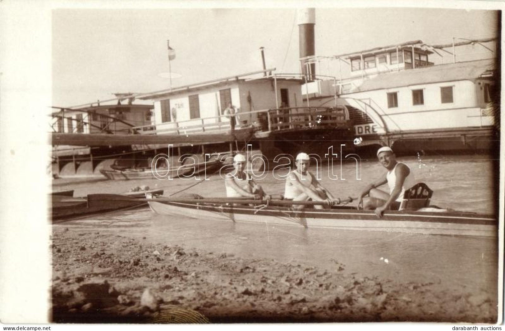 ** T2 Szentendre Gőzüzemű Oldalkerekes Személyhajó, Sport Evezősök / Hungarian Passenger Steamship With Rowers, Photo - Zonder Classificatie