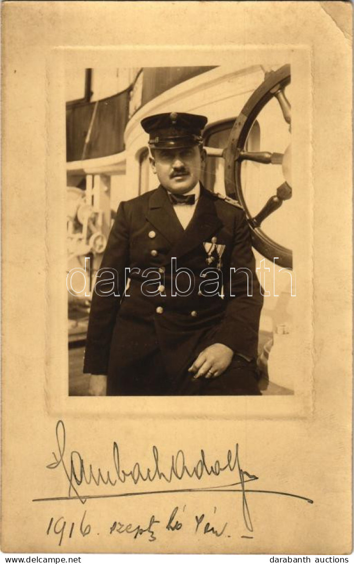 * T2/T3 1916 Hambach Adolf Hajós Kapitány / Hungarian Ship Captain. Photo (EK) - Non Classés