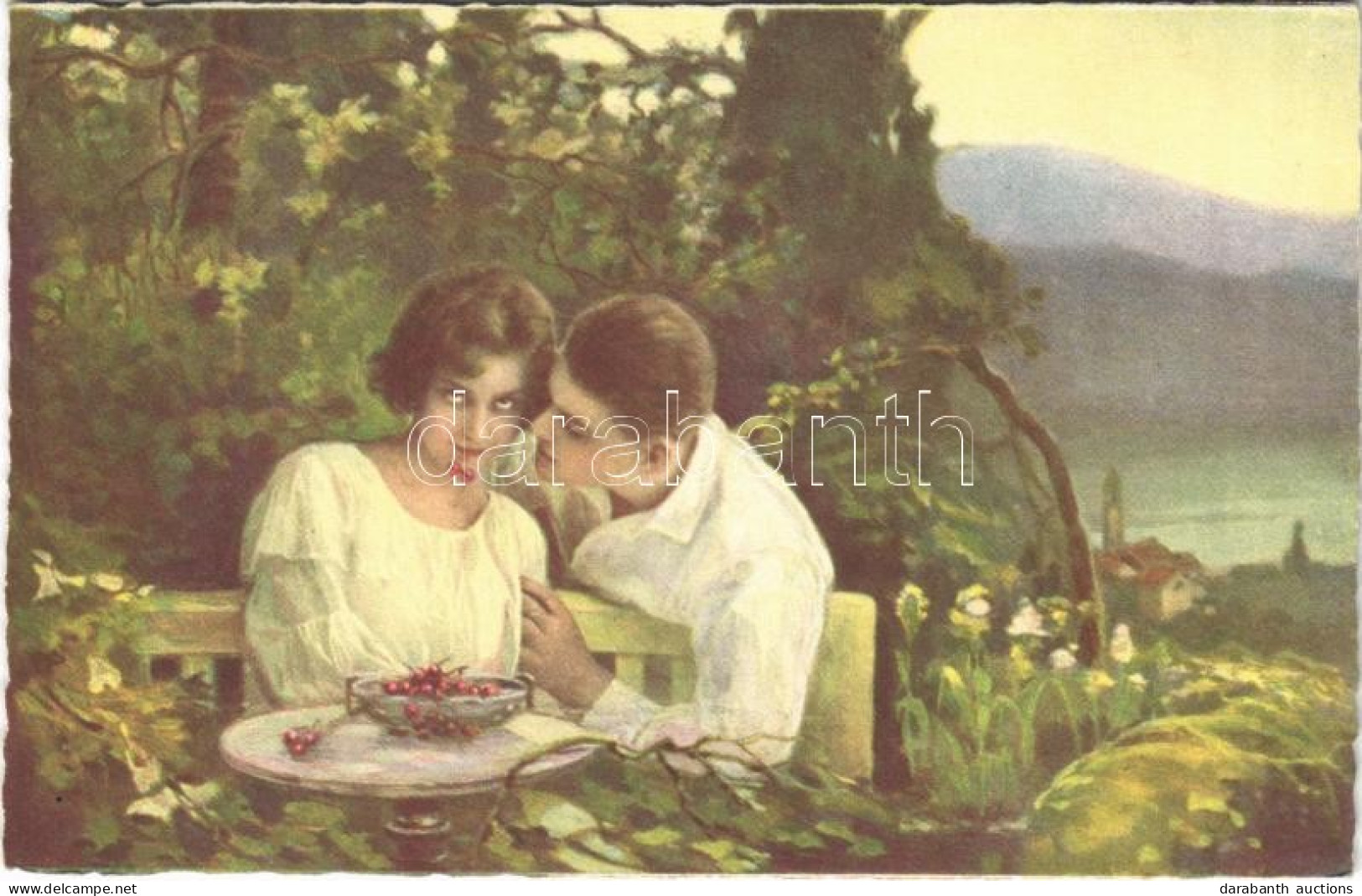 ** T2 Italian Lady Art Postcard, Romantic Couple. Proprietá Artistica Riservata 2022-4. - Unclassified