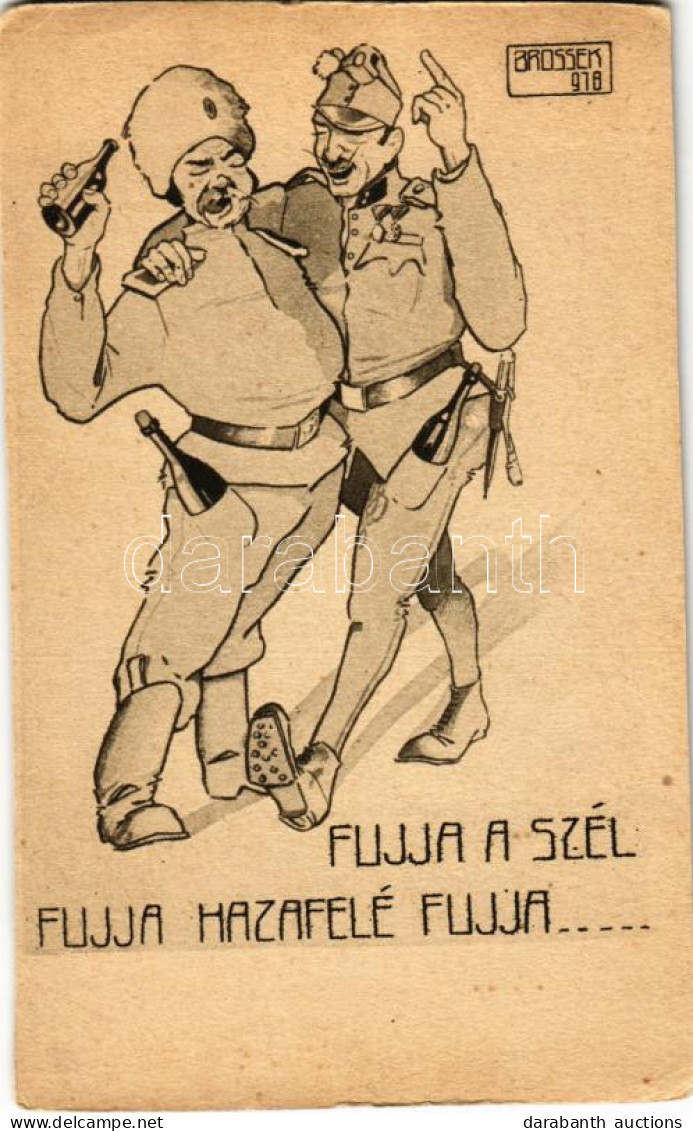 ** T4 Fújja A Szél, Fújja Hazafelé Fújja... Első Világháborús Orosz-magyar Béke Propaganda / WWI Russian-Hungarian Milit - Non Classés